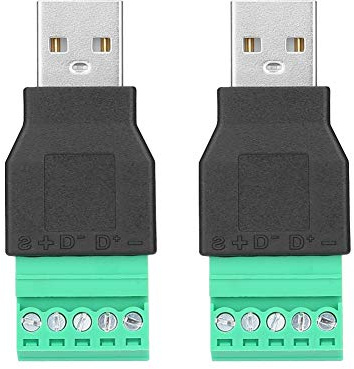 2 st USB hankontakt till, skruvklackar 5 stift skruvterminal adapter, generatorkontakt, terminalblocksmodul,
