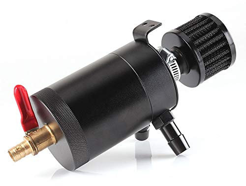 Kit de récupérateur d'huile, Qiilu Récupérateur d'huile, bac de récupération d'huile universel Réservoir à 2 ports avec soupape de vidange Reniflard à chicane, capacité de 5 oz