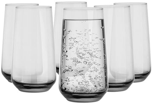 Glasmark Krosno Wassergläser Gläser Trinkgläser Set Longdrink Cocktail Gin Wasser Saft Longdrinkgläser Cocktailgläser Trinkglas Wasserglas Spülmaschinenfest Transparent 6 x 430 ml