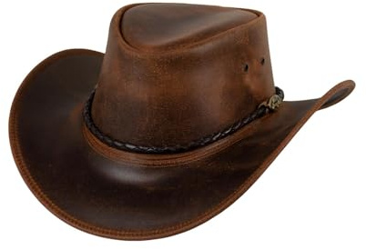 Black Jungle Kimbolton läderhatt, västerländsk hatt, australienhatt, cowboyhatt