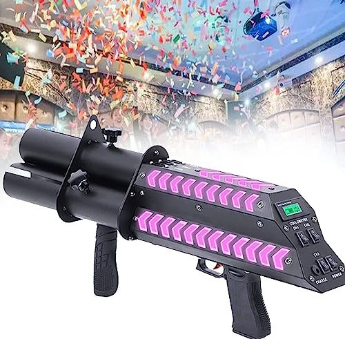 RayGenius Handheld Konfetti Launcher Kanone Mit Lichtern, FüR Party, Club, Hochzeit, Bar, Neujahr Und Geburtstag, Elektronische Konfetti Jet Maschine, Elektrische Konfetti Shooter
