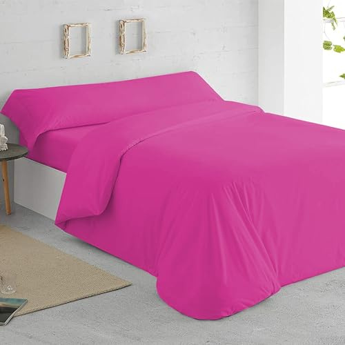 GREATOYAR Juego de Nórdica,Juego de Funda de Edredón, Set de 3 Piezas, 1 Funda Nórdica, 1 Sábana Bajera Ajustable, 1 Funda de Almohada, 100% Poliéster, Transpirable, para Cama 105cm, Fucsia