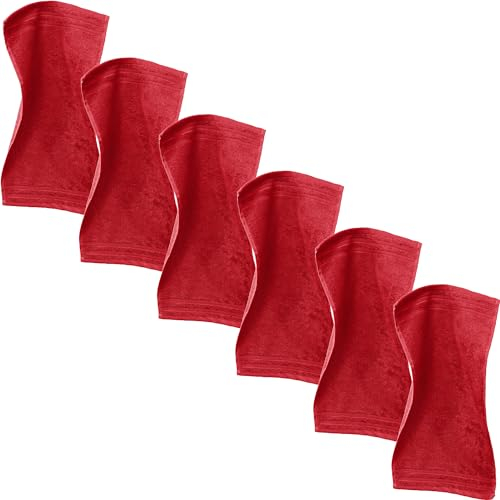 Erwin Müller Gästetuch Heidelberg 6er- Pack, 100% Baumwolle rot Größe 30x50 cm - weiche Qualität, saugstark und strapazierfähig - praktisch durch Schlaufe