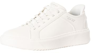 Skechers Men's Court Break-Double Vented Hands Freee Slip-ins Sneaker, White, 10 UK