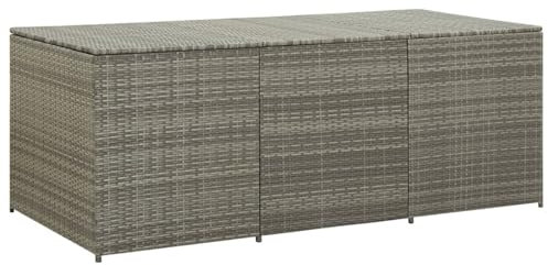 Homgoday Casa Baule da Giardino Baule da Esterno Cassapanca Contenitore da Esterno Panca Contenitore da Esterno Panca da Esterno con Contenitore Cassapanca Esterno in Polyrattan 180x90x75 cm Grigio