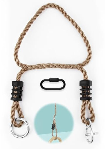 Verstellbares Seil für Schaukeln und Hängematten - Outdoor Befestigungsset mit Karabiner, Schaukel Befestigung Seil Hängematte,Schaukel Baumbefestigung Seil für Garten, Camping und Yoga, 100CM Länge