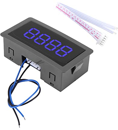TICFOX Medidor de Contador de Panel, Contador de Arriba/Abajo de LED, Pantalla Digital LED DC 4 Dígitos 0-9999 Arriba/Abajo Más/Menos Contadores Electrónicos con Cable
