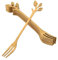 Sarngk Juego de 10 tenedores de acero inoxidable para tartas, fruta, tenedores de postre, accesorios para boda, color dorado
