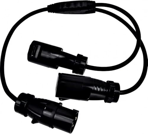 SDOPPIO IN GOMMA CON CAVO IN NEOPRENE 3G2,5 SPINA CEE + 2 PRESE CEE 16A PER SPETTACOLO O COLONNINA CAMPER CAMPEGGIO CERTIFICATO