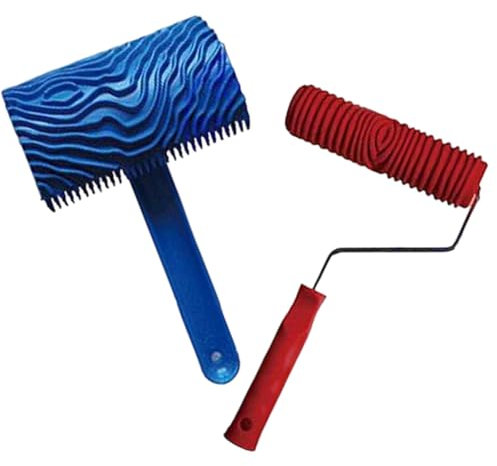 Rodillo de textura de goma con textura de madera cepillada, herramienta de rodillo para imitar, granos de madera y pintura de pared, herramientas de decoración del hogar