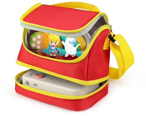 Gaga city Borsa compatibile con FABA+ Raccontastorie interattivo, Custodia per il Cantastorie, le Cuffie e i Personaggi Sonori (Rosso/Giallo)