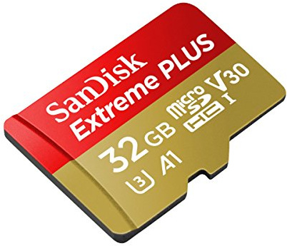 SanDisk Extreme Plus 32 GB MicroSDHC Memory Card, SD Adapter With A1 App Performance And Rescue Pro Deluxe, Up to 100 MB/s, Class 10, UHS-I, U3, V30
