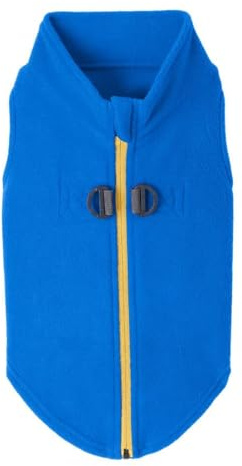 Gooby Hundtröja med dragkedja i fleece – blå, XS – varm pullover fleece step-in-hundjacka med dubbelt D-ringkoppel – vinter liten hundtröja – hundkläder för små hundar pojkar och medelstora hundar