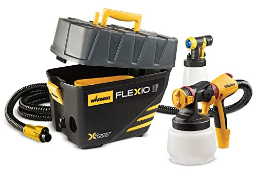 Wagner Spraytech 0529091 FLEXiO 5000 Stationary HVLP Paint & Stain Sprayer, Sprays Most Unthinned Latex, Includes 2 Nozzles, iSpray Nozzle & Detail Finish Nozzle, Complete Adjustability for All Needs