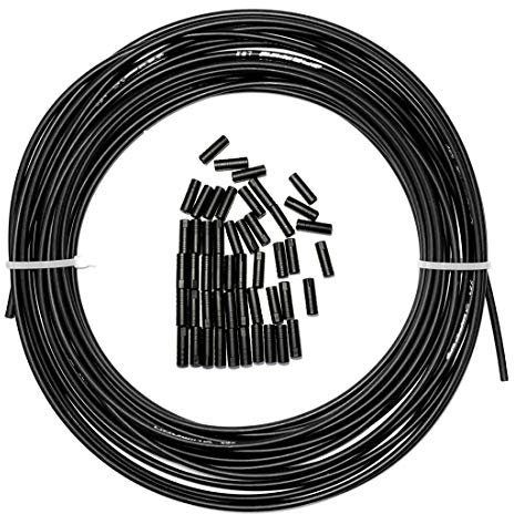 JAGWIRE 4mm x 50ft Lined Bicycle Derailleur/Shift Cable Housing with 50 PCS End Caps, Trusted DIY Kit for SRAM/Shimano Mountain & Road Bikes
