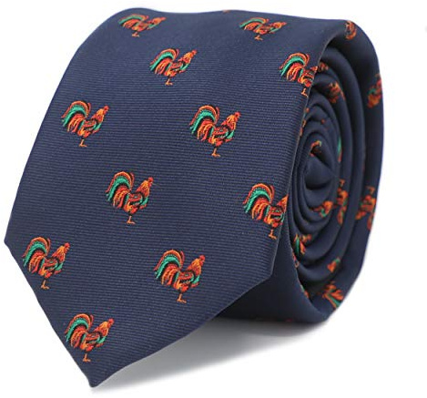 MENDEPOT Animal Pattern Necktie With Gift Box Sea Animal Pattern Tie Father's Day Birthday Gift Tie (Rooster)