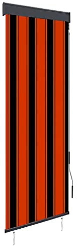 ZEYUAN Außenrollo, Sonnenschutz Balkon, Senkrechtmarkise Außen, Sonnensegel Aufrollbar, Windschutz Balkon, Balkon Sichtschutz, Sonnenschutz Vorhang Terrasse, 60 x 250 cm Orange und Braun