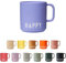 Design Letters Kaffeebecher Porzellan Violett HAPPY | Dekorativ Kaffeetasse | Personalisierte Geschenke, Hochzeitsgeschenk | Schöne Tassen | Tasse mit spruch | Tasse Lieblingsmensch 250 Ml