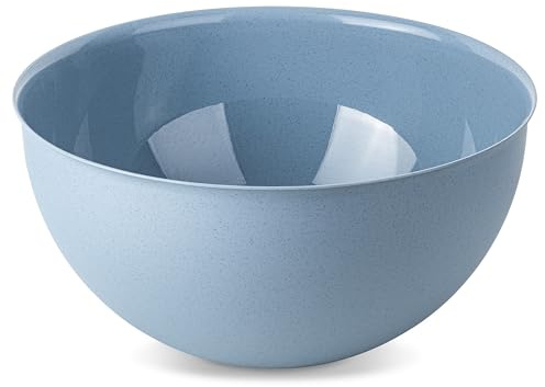 Koziol PALSBY M & L Schüssel 2 & 5 Liter | Salatschale Servierschale Rührschüssel | bruchfest stapelbar biozirkulärer Kunststoff spülmaschinengeeignet | Küche Haushalt (nature flower blue, 5 Liter)