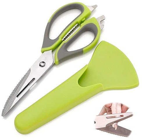 Forbici Da Cucina Multiuso, Forbici per Pollame, Smontabili Forbici Cucina Acciaio Inox, Con Manico Morbido Antiscivolo e Coperchio, Utilizzato per Cucinare Regali da Campeggio Barbecue