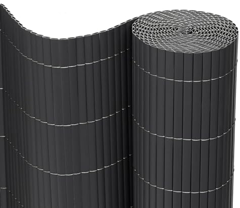 JORON PVC Sichtschutzmatte, Balkon Sichtschutz mit Kabelbindern, Sichtschutzzaun Wasserdicht Windschutz für Garten, Balkon und Terrasse (Anthrazit, 100x300cm)