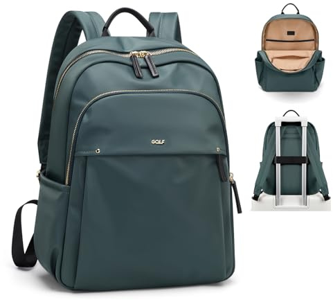 GOLF SUPAGS Zaino Porta PC Donna 14 Pollici, Impermeabile Borse del Laptop di Lavoro, Zaino da Viaggio College (Verde Scuro)