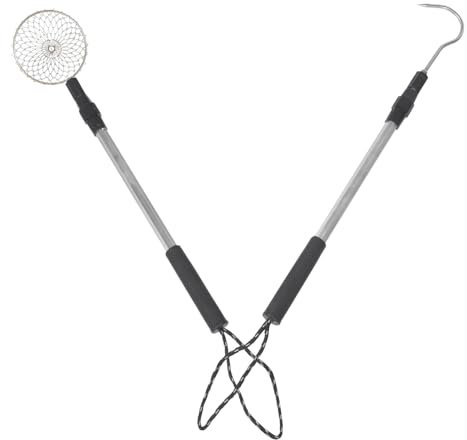 ifundom 2pcs Beach Sand Sifter and Shell Scoop Set with Aluminum Alloy Telescopic Handles and Galvanized Steel Scoop for Rock Hunting and Beach Shell Collecting