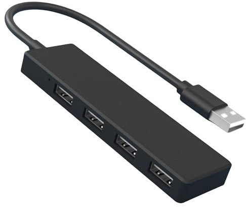 USB Hub 2.0 USB Splitter 4 Ports LBMONKEY Ultra Slim Portable Multiport Adapter with Fast Data Transfer Plug & Play USB Port Hub with 30cm Extended Cable for Mouse Keyboard Laptop PC Xbox PS5