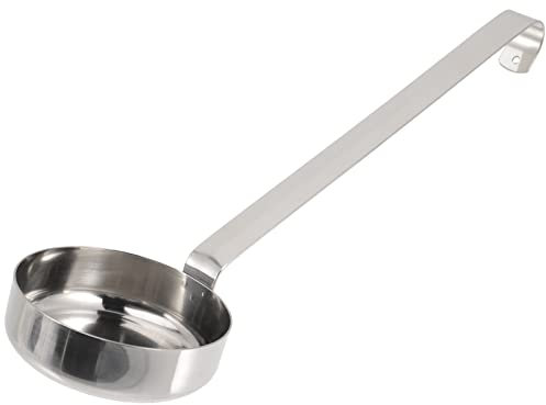 VALICLUD Pizza Sauce Ladle Stainless Steel Flat Bottom Ladle for Pizzerias, Home Kitchens, Italian Cooking