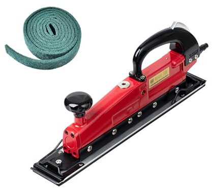 THYXGS 2600 Bpm Air Straight Line Sander, Reciprocating Pneumatic Wire Drawing Machine, Drawing Tools with Drawing Cloth (7cm Wide/180 Mesh), Chassis 390x65mm, for Wood/metal