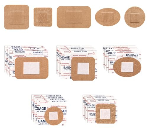 100pcs Petits Pansements Adhésifs, Pansements Respirants Différentes Formes et Tailles pour Protection des Plaies Visage et Nez Masquent les Taches Cutanées Parfaits pour Petites Incisions (Style 2)