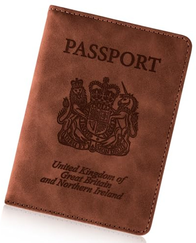 Cinocratic Passport Holder for Travel Accessories,RFID Blocking PU Leather Passport Cover Wallet Card Case for Men and Women (Brown)