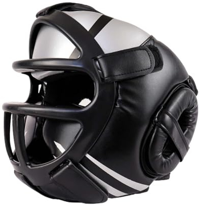 QLECXZI Casco da boxe Casco da boxe Bambini Adulti Uomini Donne Ragazzi Ragazze Attrezzatura protettiva per taekwondo Regolabile Imbottito Previene infortuni