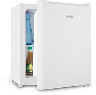 KLARSTEIN Snoopy Eco - Mini-réfrigérateur, Peu encombrant, 46 litres, Congélateur de 4 litres, Clayettes réglables, Parfait pour les petits ménages - Blanc
