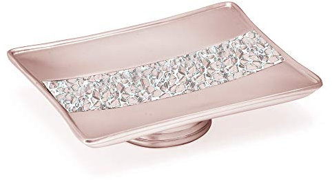Popular Bath Soap Dish Sinatra Stylish Modern Classic Luxury Decor Bling Mosaic Glass Blush Bathroom Accessories