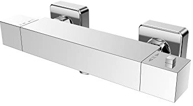 KOMIRO Mitigeur Douche thermostatique, avec Bouton Sécurisé à 38°C Robinet douche Thermostatique，Mitigeur Thermostatique pour Douche-Chromé