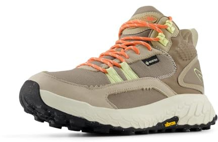 New Balance Women's Fresh Foam X Hierro Mid GTX V1 Trail Running Shoe, Linen/Mushroom/Gulf Red, 9.5 M