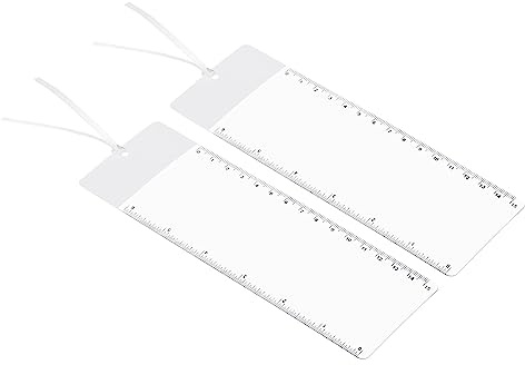 PATIKIL Loupe de Lecture avec Règle, 2 Pcs 3X Feuille d'Agrandissement Loupe de Page pour Faible Vision Personnes Lisant Livre, Magazine, Journal, Blanc