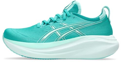 ASICS Women's Gel-Nimbus 27 Running Shoe, Wave Teal/Illuminate Mint, 42 EU