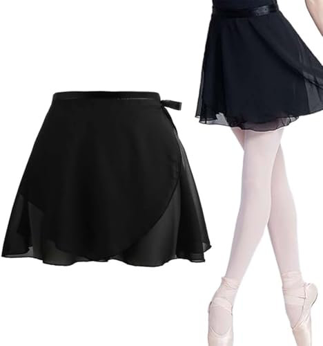 UEAVOID Damen Ballettrock Wickelrock Chiffon Tanz Rock Gymnastik (Verstellbare Taille)