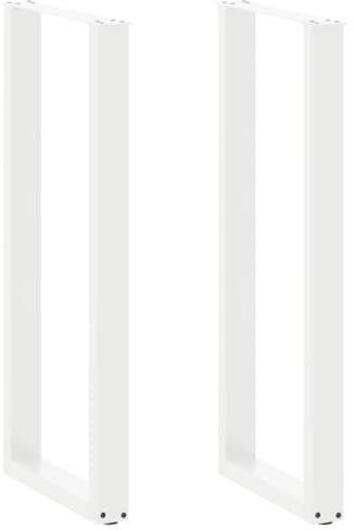 vidaXL Patas para Mesa de Bar en Forma de U (2 Unidades), Color Blanco, 40 x (110-111) cm, Acero