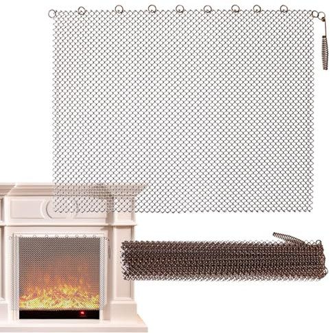 Pare-étincelles pour cheminées, clôture de protection décorative de cheminée | Grille de cheminée en métal avec maille robuste, clôture de sécurité élégante pour la maison, protectrice et esthétique