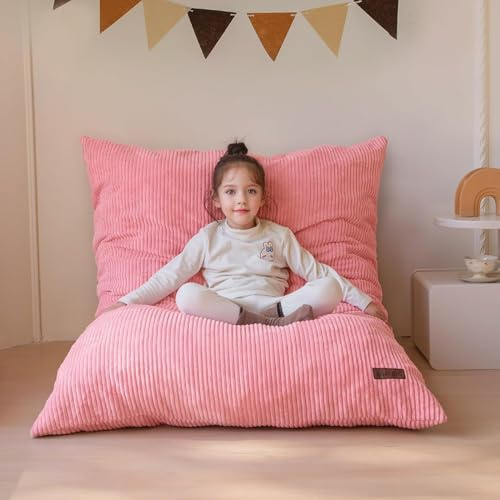 MAXYOYO Puf Niños, Cómodo Puf de Cuerda, Puf Gigante con Relleno de Espuma Esponjosa, Sillón Cómodo para Jugar, Leer, Relajarse