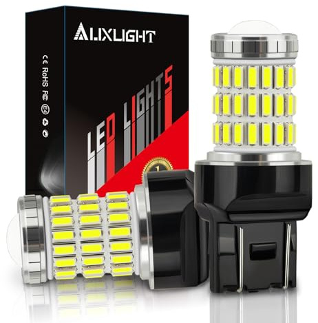 AUXLIGHT 7440 7441 7443 7444 T20 992 W21W LED Bulbs Xenon White, Ultra Bright 60-SMD LED Replacement for Back Up/Reverse Lights, Brake/Tail Lights, Turn Signal/Parking or Running Lights (Pack of 2)