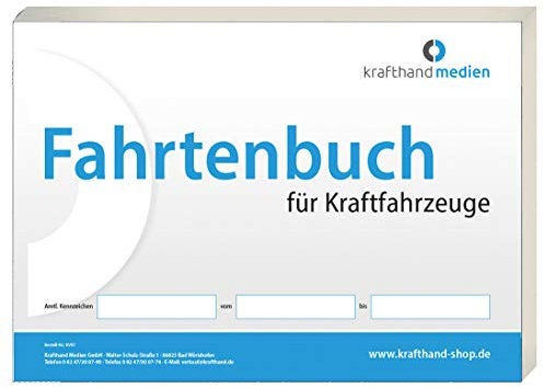 Fahrtenbuch für Kraftfahrzeuge zur Protokollierung der Dienst- und Privatfahrten