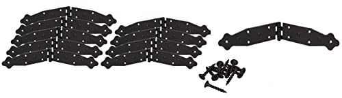 KOTARBAU® 10er Set Kistenband 290 x 35 mm Kistenscharnier Tischscharnier Möbelband Möbelscharnier Scharnier Truhenband Flügelscharnier Pulverbeschichtet Schwarz