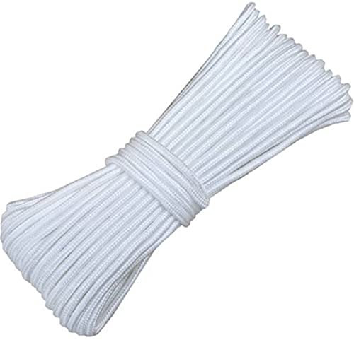 Cheeroyal Roman Blind Cord 2/3mm White 20 Meters String Braided Cord Blind String Cord White String Nylon String for Crafts Blinds (3mm)