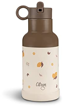 Citron Stainless Steel Insulated Water Bottle Kids 350ml – BPA & Lead-Free, Vacuum Seal Leak Proof Straw Lid, Kids Metal Water Bottle – Keeps Liquids Cold for 24 Hours & Hot for 12 Hours - 11.83 oz