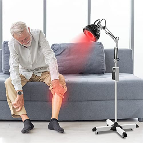 SanBouSi TDP Lampe Infrarotlampe Wärmelampe Akupunkturlampe Stehend Timing-Funktion Elektromagnetischen Wellen und Infrarotlicht zur Linderung Rücken, Nacken, Schulter, Knie 300W