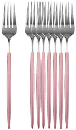 Besteck Set Menügabel Geschirr Besteck Edelstahl Besteck Küchenbesteck 8 Stück Rosa Silber